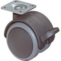 Roulette avec frein et plat F86.040.PL