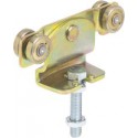 HELM 491 Monture tole galvanisée, fixation sur plat, galet avec moyeu M16x70, Hauteur réglable