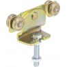 HELM 591 Monture tole galvanisée, fixation sur plat, galet avec moyeu M20x80, Hauteur réglable
