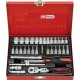 Coffret métallique de douilles F6 1/4" CHROME mat 33 pièces - KS Tools 911.0833