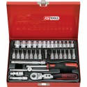 Coffret métallique de douilles F6 1/4" CHROME mat 33 pièces - KS Tools 911.0833