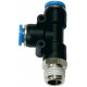 Connecteur en Té plastique R1/8 . D8