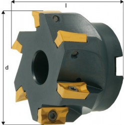 Fraise à surfacer-dresser à 90° à arrosage central APKT 1604, Ø d : 63 mm, Nombre de dents 6, Ø du perçage de positionnement 22 mm, Dimensions l : 40 mm