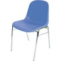 Chaise coquille BETA chrom/bleu foncé (Par 4)