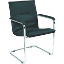 Chaise bureau RUMBA chrom/Ku-leder noir (Par 2)