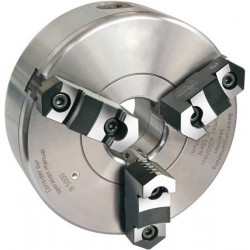Mandrin à 3 mors en acier, Taille Ø : 200 mm, Ø de perçage traversant 55 mm, Vitesse max. 4000 tr/mn, Couple de rotation : 140 N·m, Force serrage : 55 kN