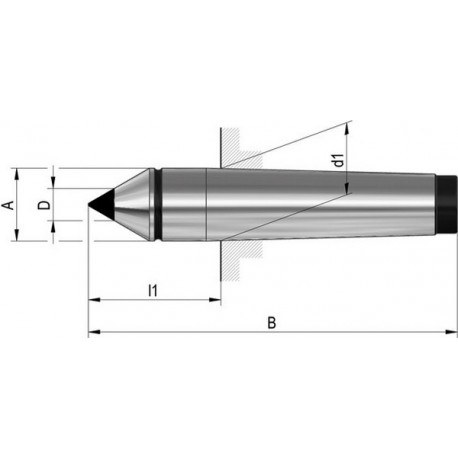 Coins durs, type 667, pointe pleine, MK : 4, A 31,6 mm, B 160 mm, D : 14 mm, d1 : 31,267 mm, l1 : 57,5 mm
