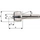 Pointe tournante, Taille : 104, MK 3, a 70,5 mm, b : 50 mm, d : 22 mm, g : 23,825 mm, k : 27,5 mm, Ecart de concentricité maximum : 0,005 mm