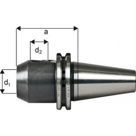 Mandrin de serrage méplat System Weldon, porte-outils DIN 69871, d1 : 32 mm, ISO 40, a 100 mm, d2 : 72 mm