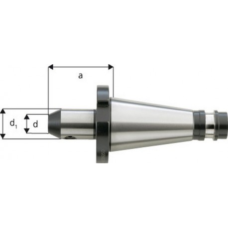 Mandrin porte-outils, type Weldon, d : 8 mm, ISO 50, a 50 mm, d1 : 28 mm