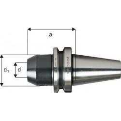 Mandrin porte-outils System Weldon, porte-outils DIN JlSB 6339 (MAS-BT), d : 6 mm, MAS-BT 40, a 50 mm, d1 : 25 mm
