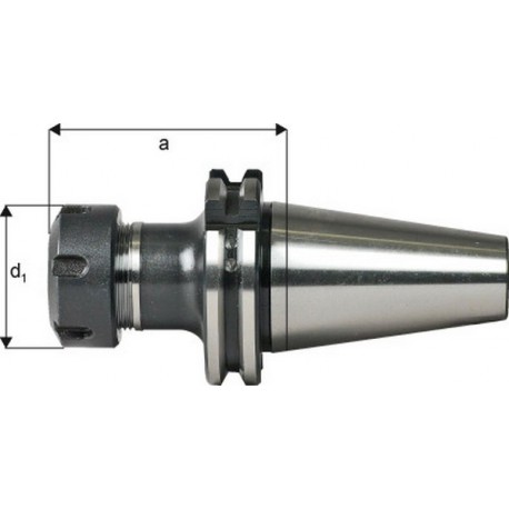 Mandrin à pinces, type ER DIN 69871, Capacité de serrage : 0,5-16,0 mm, ISO 50, Pince de serrage ER25, a : 160 mm, d1 : 42 mm