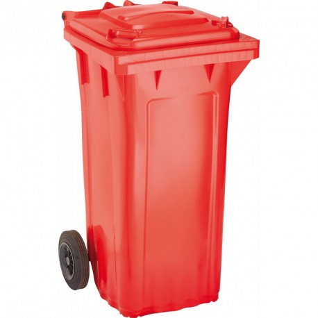 Bac Poubelle WAVE 120-l Plastique rouge