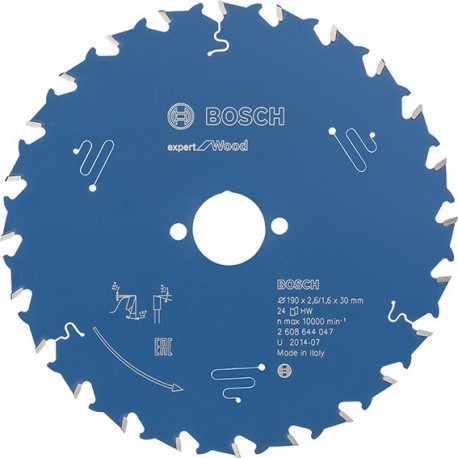 Lame de scie circulaire.Expert W 190x2,6x30mm Z24 W Bosch