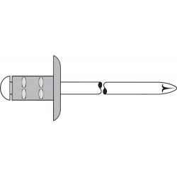 Rivet Alu Acier Tête grosse. 4,8x25 mm Gesipa(Par 100)