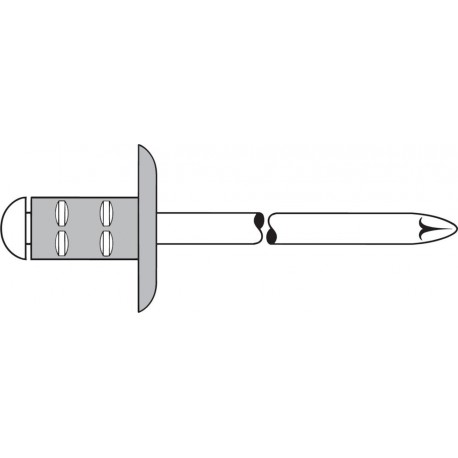 Rivet Alu Acier Tête grosse. 4,8x25 mm Gesipa(Par 100)