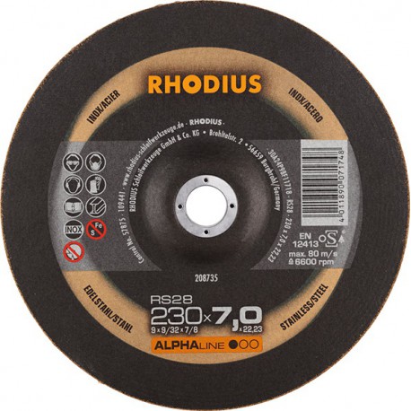 Disque de coupe RS28 230 x 7,0mm Inox Rhodius(Par 10)