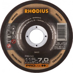 Disque de coupe RS38 115 x 7,0mm Inox Rhodius(Par 25)