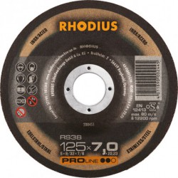 Disque de coupe RS38 125 x 7,0mm Inox Rhodius(Par 25)