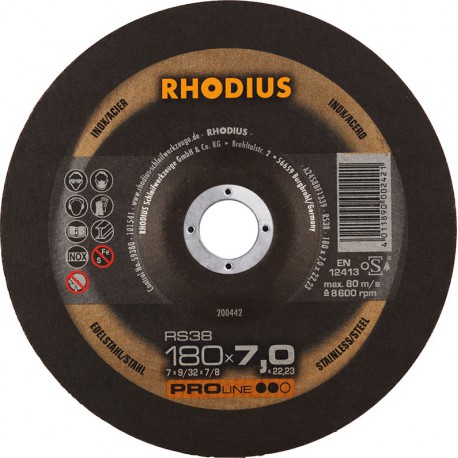 Disque de coupe RS38 180 x 7,0mm Inox Rhodius(Par 10)