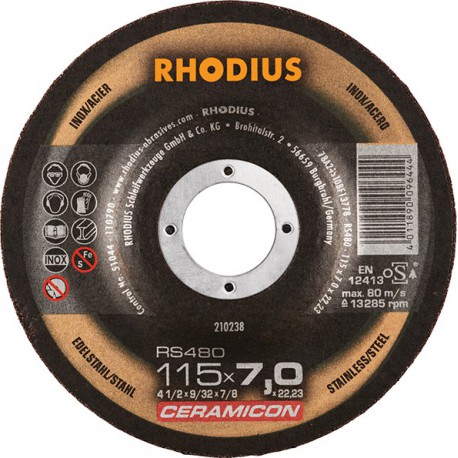 Disque de coupe RS480 115 x 7,0 mm Inox Rhodius(Par 25)