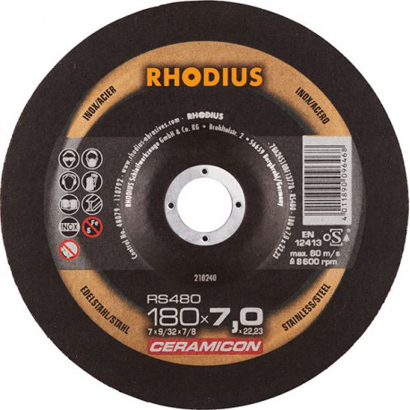 Disque de coupe RS480 180 x 7,0mm Inox Rhodius(Par 10)