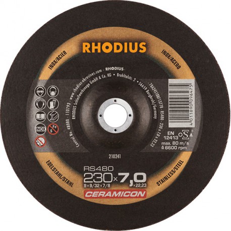 Disque de coupe RS480 230 x 7,0mm Inox Rhodius(Par 10)