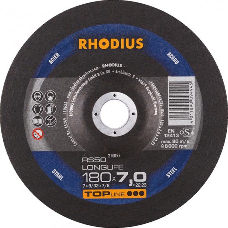 Disque de coupe RS50 180 x 7,0mm Acier Rhodius(Par 10)
