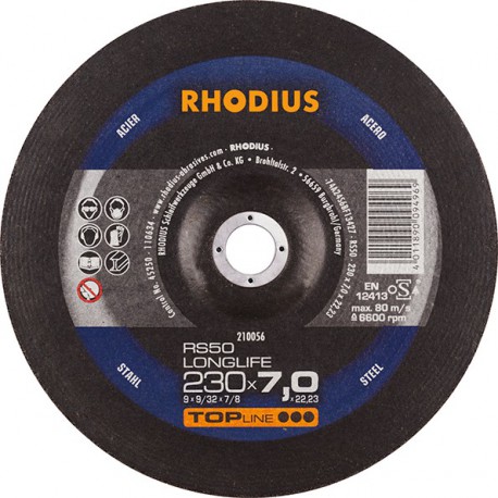 Disque de coupe RS50 230 x 7,0mm Acier Rhodius(Par 10)