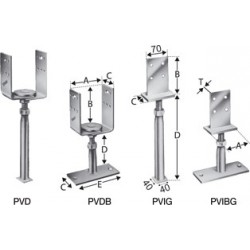 Pieds de poteaux PVIG-B (Par 10)