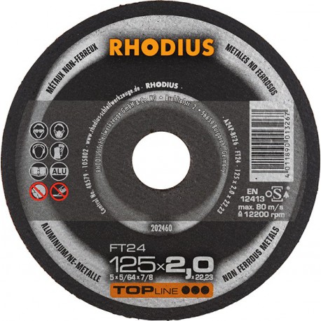 Disque de coupe FT24 125 x 2,0mm  Rhodius(Par 25)