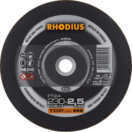 Disque de coupe FT24 230 x 2,5mm  Rhodius(Par 25)