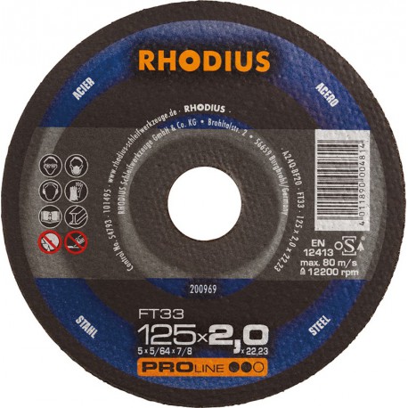 Disque de coupe FT33 125 x 2,0mm  Rhodius(Par 25)