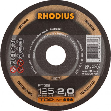 Disque de coupe FT38 125 x 2,0mm  Rhodius(Par 25)