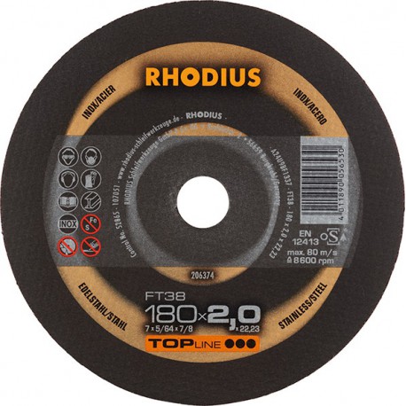 Disque de coupe FT38 180 x 2,0mm  Rhodius(Par 25)