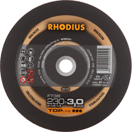 Disque de coupe FT38 230 x 3,0mm  Rhodius(Par 25)
