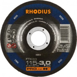 Disque de coupe FTK33 115 x 3,0mm coudé Rhodius(Par 25)