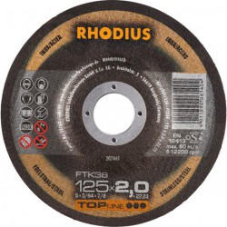 Disque de coupe FTK38 125 x 2,0mm coudé Rhodius(Par 25)