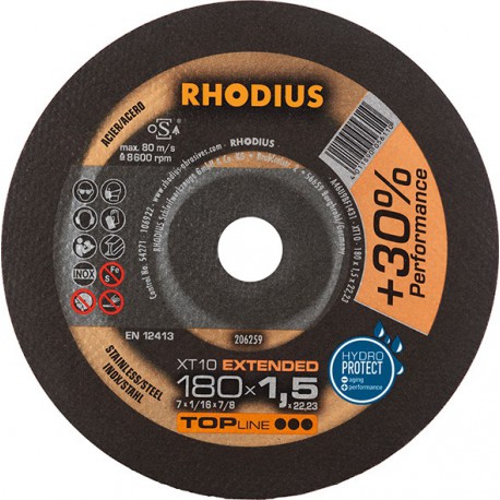 Disque de coupe XT10 180 x 1,5mm  Rhodius(Par 25)