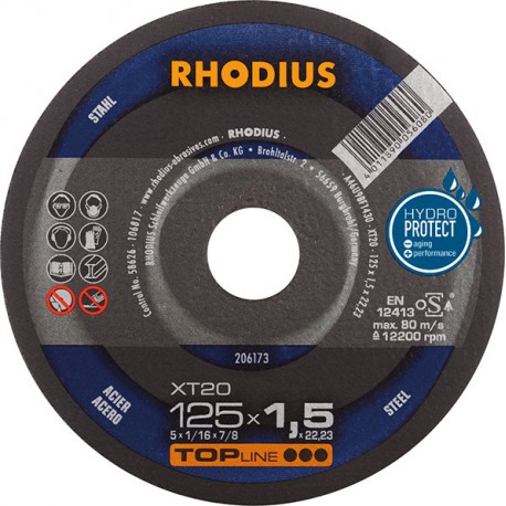 Disque de coupe XT20 125 x 1,5mm  Rhodius(Par 50)