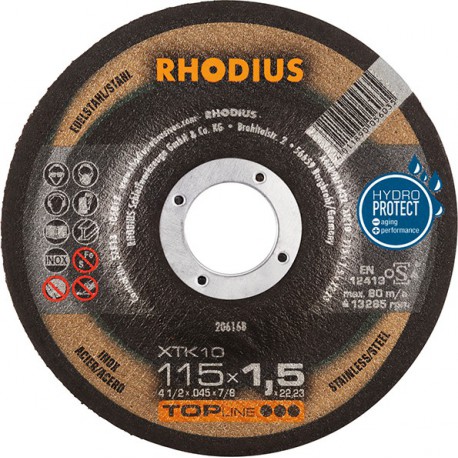 Disque de coupe XTK10 115 x 1,5mm coudé Rhodius(Par 50)