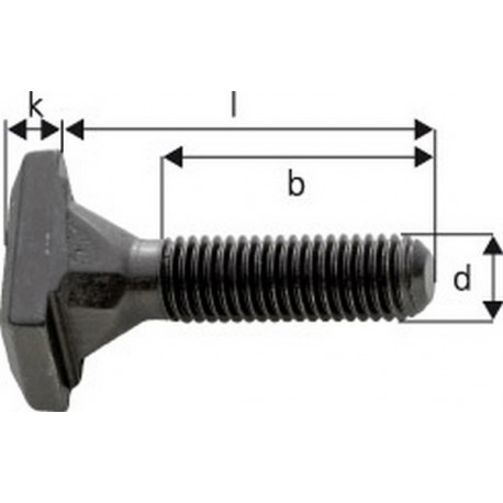 Vis rhombus pour rainures en T, Larg. : de rainure : 18 mm, Ø de filetage x Long. d x l M16 x 63 mm, Larg. : a 17,7 mm, Long. filetage b : 45 mm
