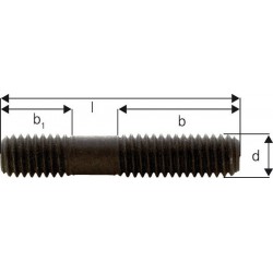 Tige filetée, Matériaux : traité pour classe de résistance 8.8, Ø de filetage x Long. d x l M16 x 160 mm, Long. filetage b 100 mm