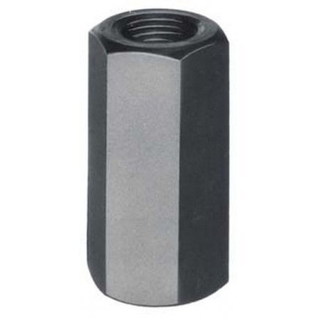 Ecrou allongé, Filetage : M22, 6 pans cote s/plats 34 mm, Cote d'encoignure 37,70 mm, Hauteur : 66 mm