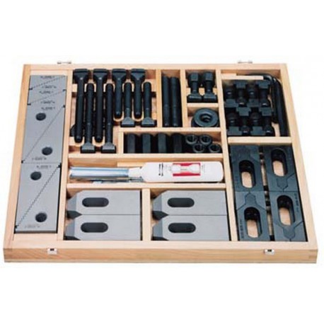 Assortiments d'outils de serrage, d x rainure en T : M16 x 18 mm, Supports de serrage universels 4 x T. 2, 4 x T. 3