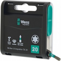 Assortiment embout 15 Impaktor T20x 25mm 15er Box Wera