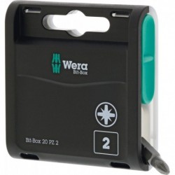 Assortiment embout 20H avec 20 unités Bits PZ2x25mm Wera