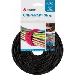 Attaches de câble velcro One Wrap Strap 20 x 330mm noir 100 unités