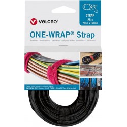 Attaches de câble velcro One Wrap Strap 20 x 330mm noir 25 unités