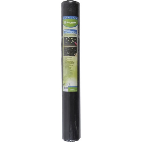 Bâche anti mauvaise herbe 25x1.5m 50g noir
